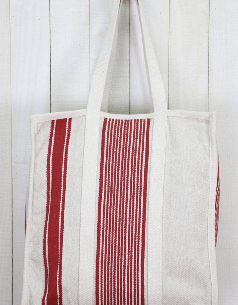 Lovestitch Striped Shopper Bag - Red/Natural