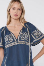 Lovestitch Embroidered Raglan SS Tie Top