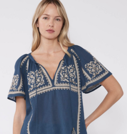 Lovestitch Embroidered Raglan SS Tie Top