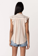 Lovestitch Striped Flutter Sleeve BD Top