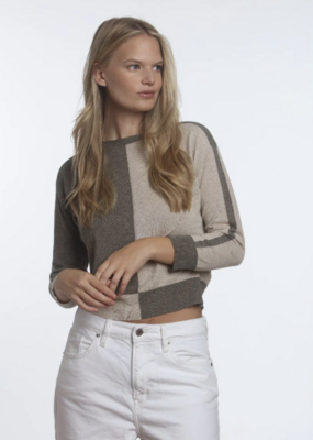 Hasson Bi-Color Boatneck Sweater