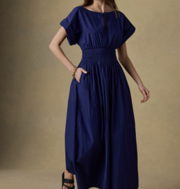 Faherty Coastal Poplin Elia Smock Dress