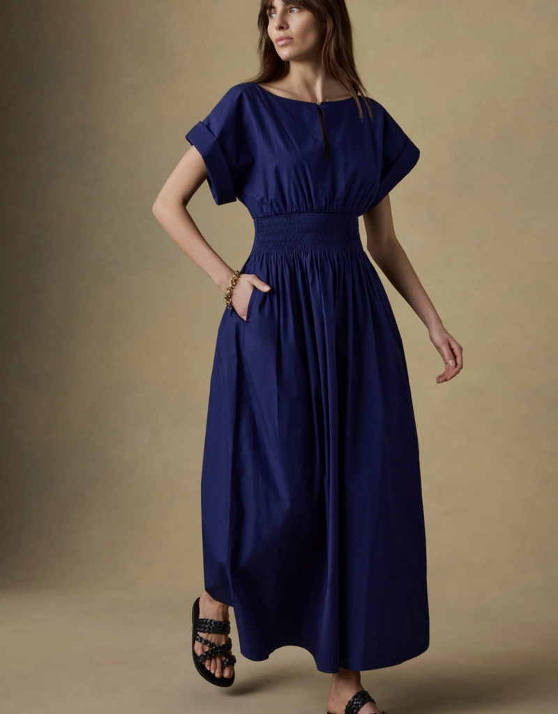 Faherty Coastal Poplin Elia Smock Dress