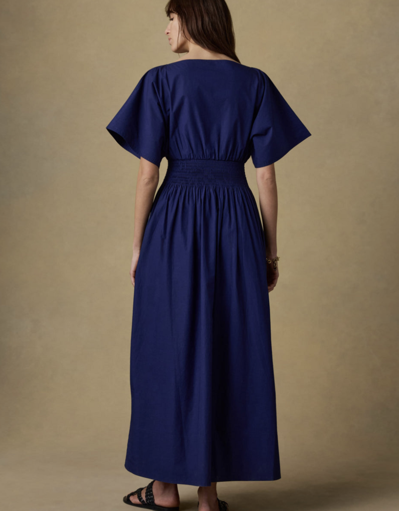 Faherty Coastal Poplin Elia Smock Dress