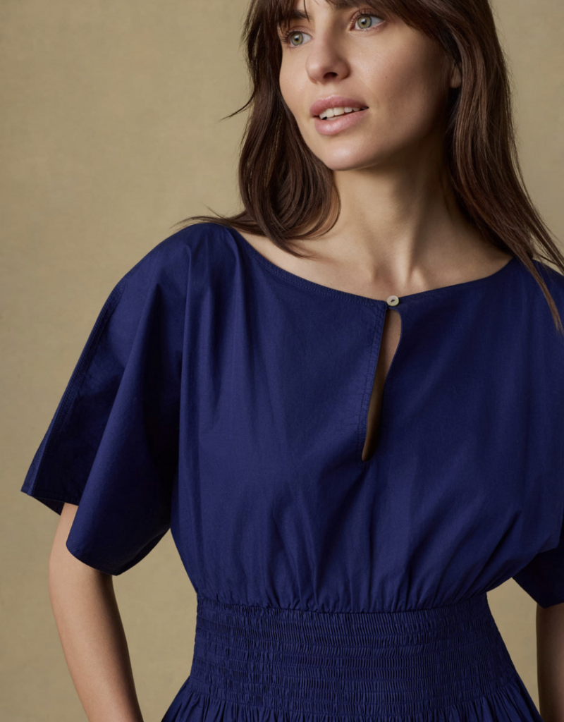 Faherty Coastal Poplin Elia Smock Dress