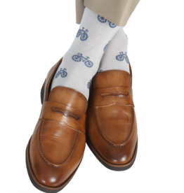 Dapper Classics Ash with Indigo Bikes Cotton Sock