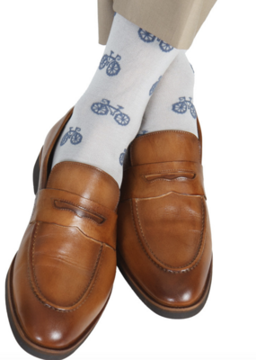 Dapper Classics Ash with Indigo Bikes Cotton Sock