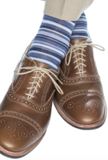 Dapper Classics Dress Navy, Sky Blue, Bay, Cream Variegated Stripes Merino Wool