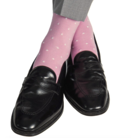 Dapper Classics Pink With White Dots Cotton Sock
