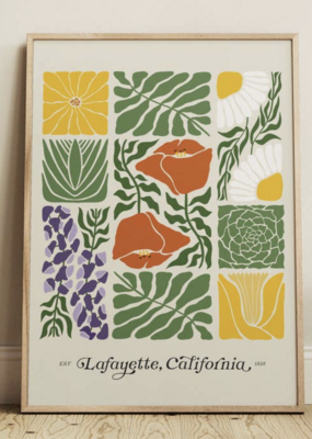 Sun To Sea California Native Plants Abstract Art 11x14