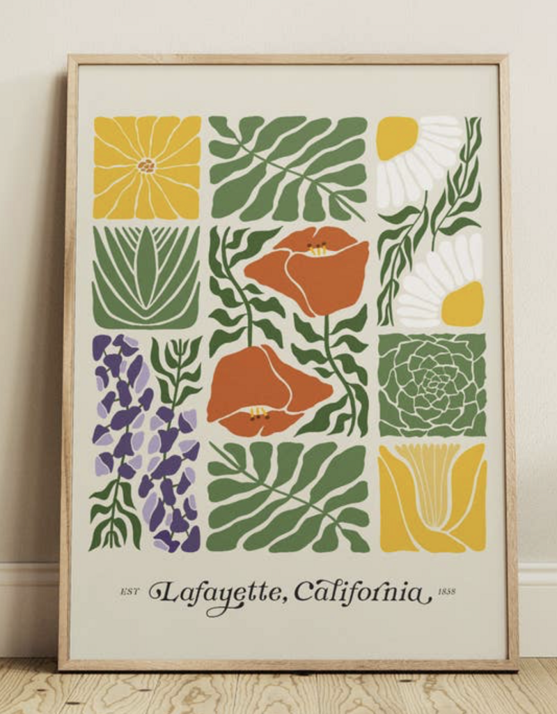 Sun To Sea California Native Plants Abstract Art 11x14