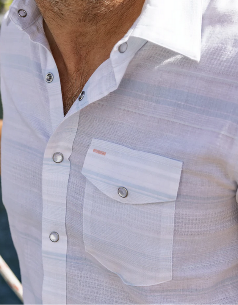 Hemp Stripe Pearl Snap