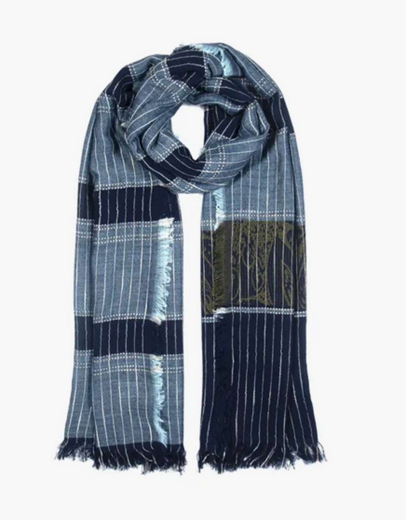 Faherty Bold Pin Stripe Oblong Scarf