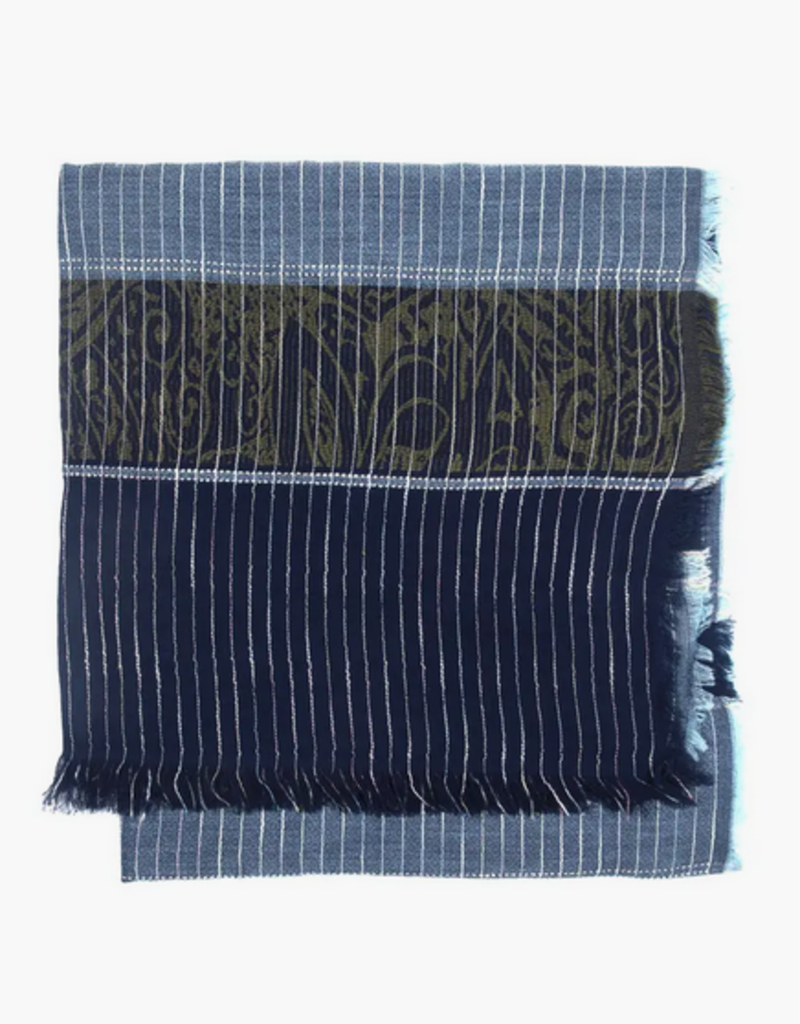 Faherty Bold Pin Stripe Oblong Scarf