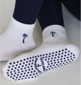 California Grip Socks The Palm Shortie Grip Sock - White & Navy