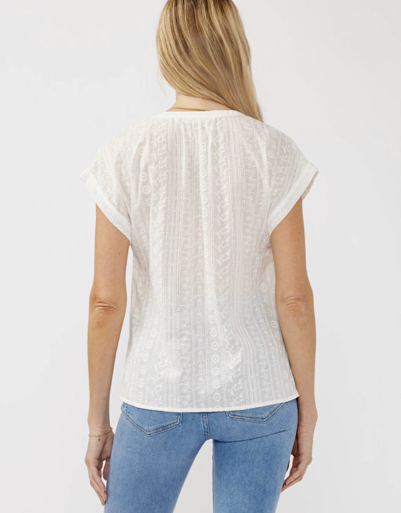 Lovestitch Dolman Sleeve Embroidered Eyelet Top