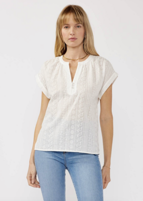 Lovestitch Dolman Sleeve Embroidered Eyelet Top