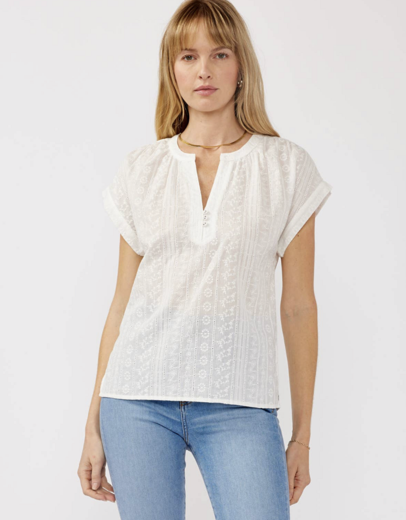 Lovestitch Dolman Sleeve Embroidered Eyelet Top