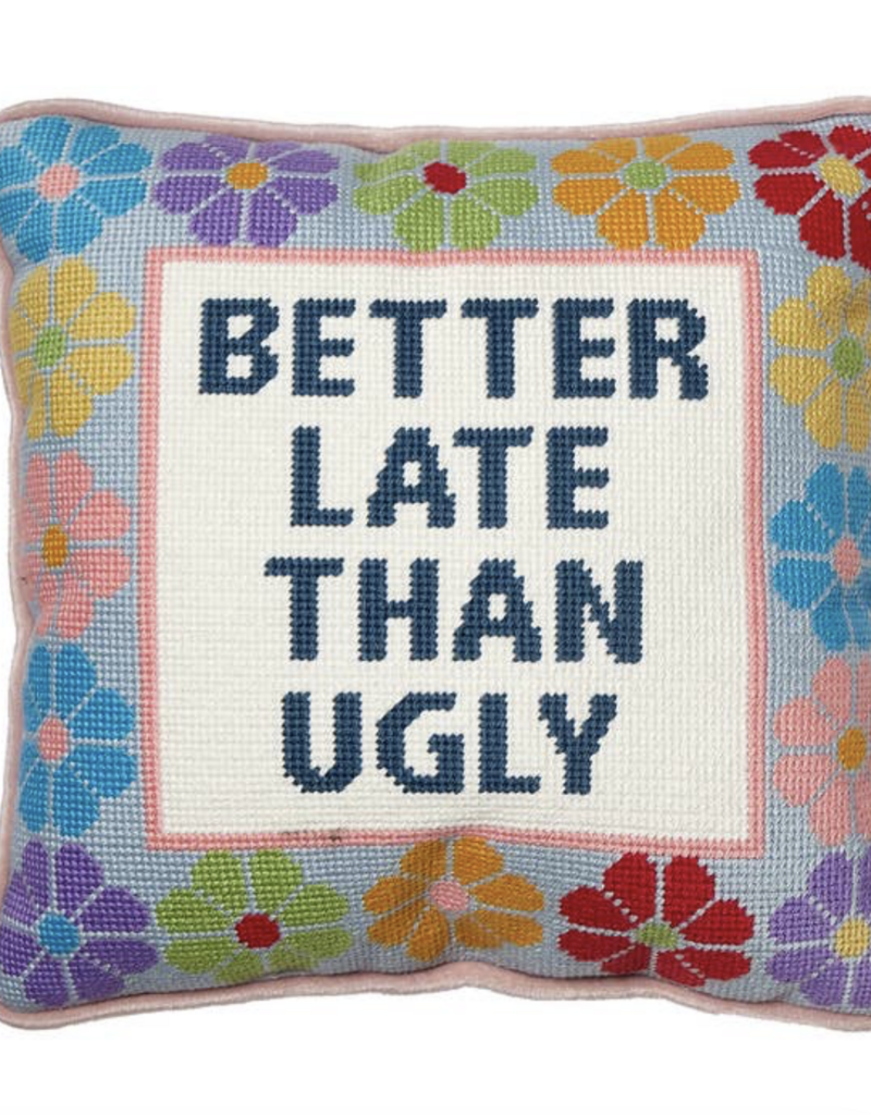 Peking Handicraft Better Late Than Ugly Embroidered Pillow