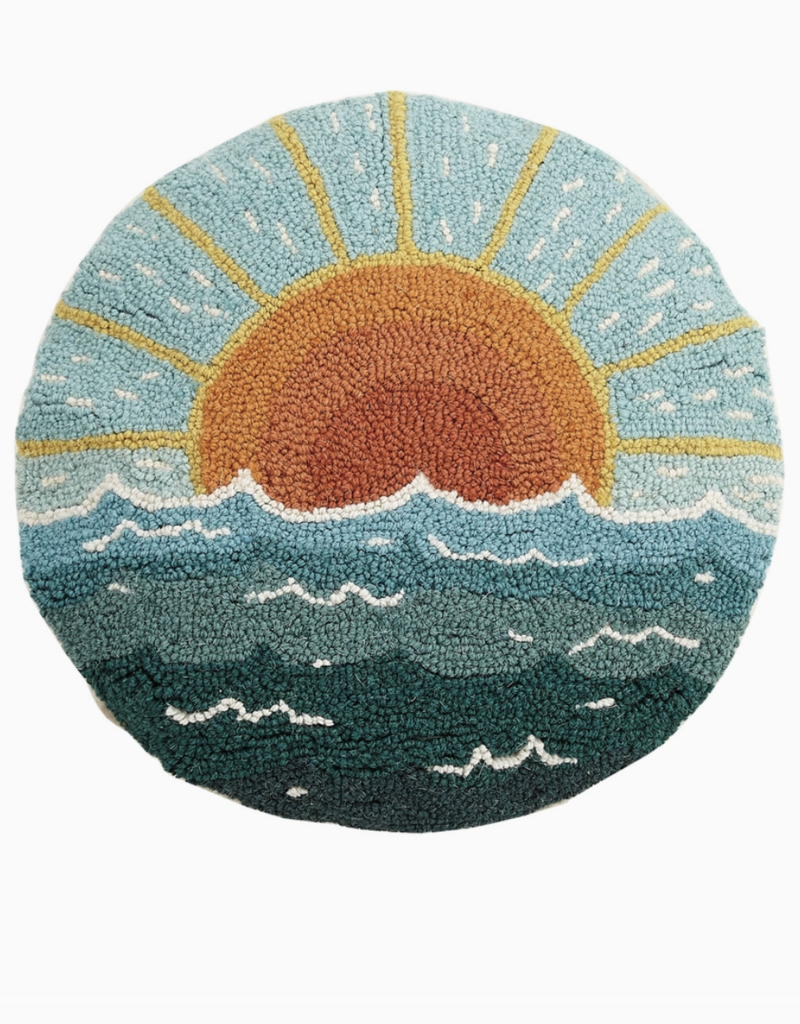 Peking Handicraft Circular Sun Seascape Pillow