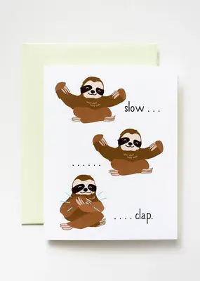 ILOOTPAPERIE Slow Clap Sloths Congratulations Card