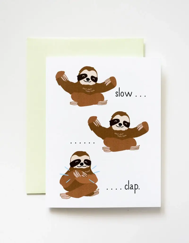 ILOOTPAPERIE Slow Clap Sloths Congratulations Card