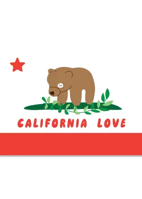 ILOOTPAPERIE California Love Grizzly Flag Sticker