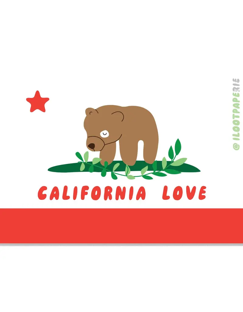 ILOOTPAPERIE California Love Grizzly Flag Sticker