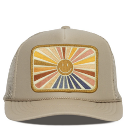 Friday Feelin' Rays of Happy Tan Trucker Hat