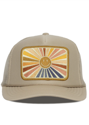 Friday Feelin' Rays of Happy Tan Trucker Hat