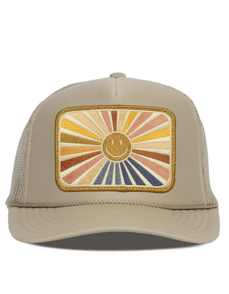 Friday Feelin' Rays of Happy Tan Trucker Hat