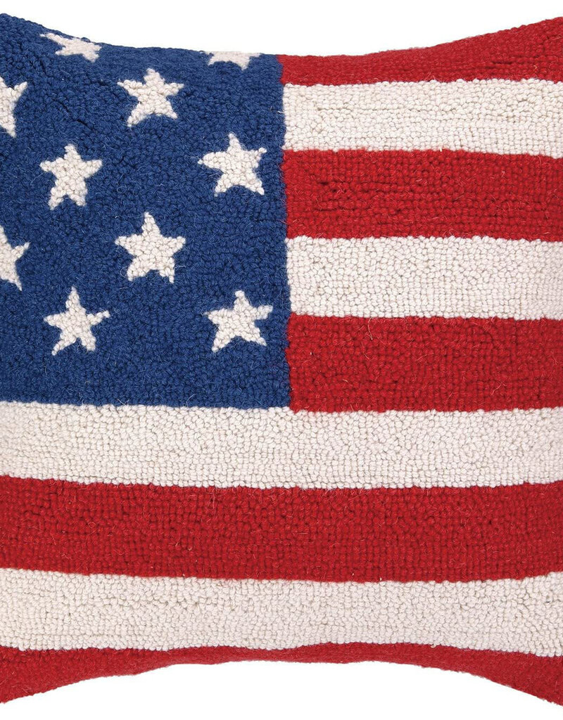 Peking Handicraft USA American Flag Hook Pillow