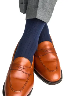 Dapper Classics Dress Solid Ribbed Merino Wool Mid-Calf