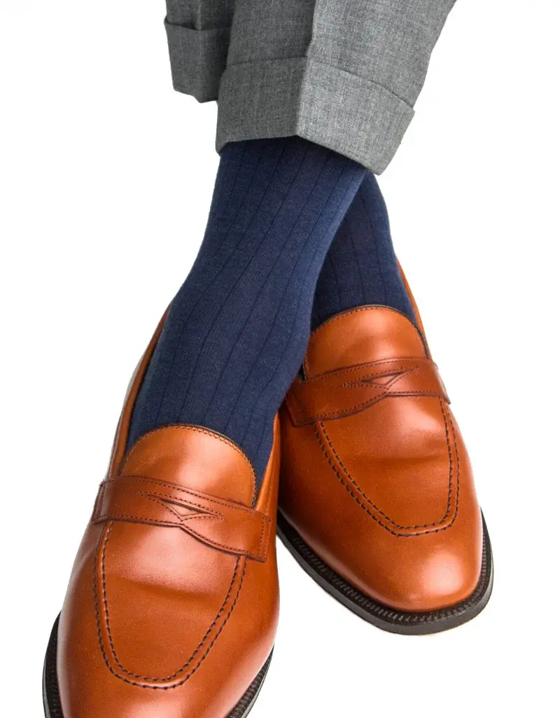 Dapper Classics Dress Solid Ribbed Merino Wool Mid-Calf