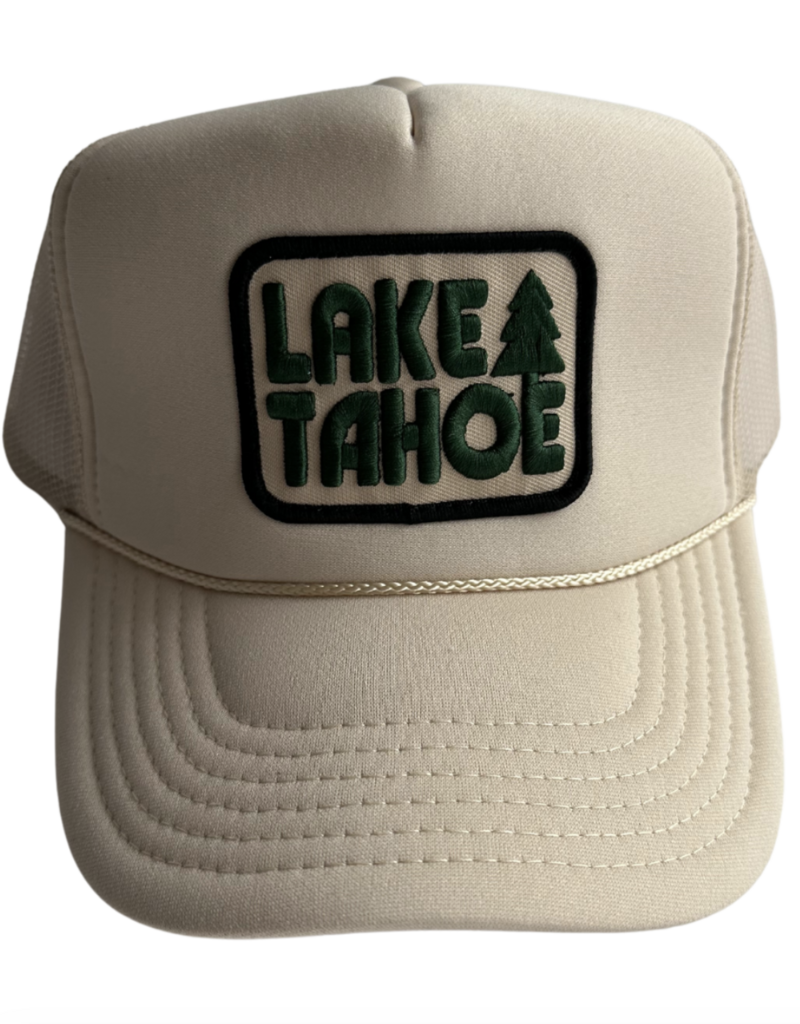Local Beach Lake Tahoe Trucker Hat B&W