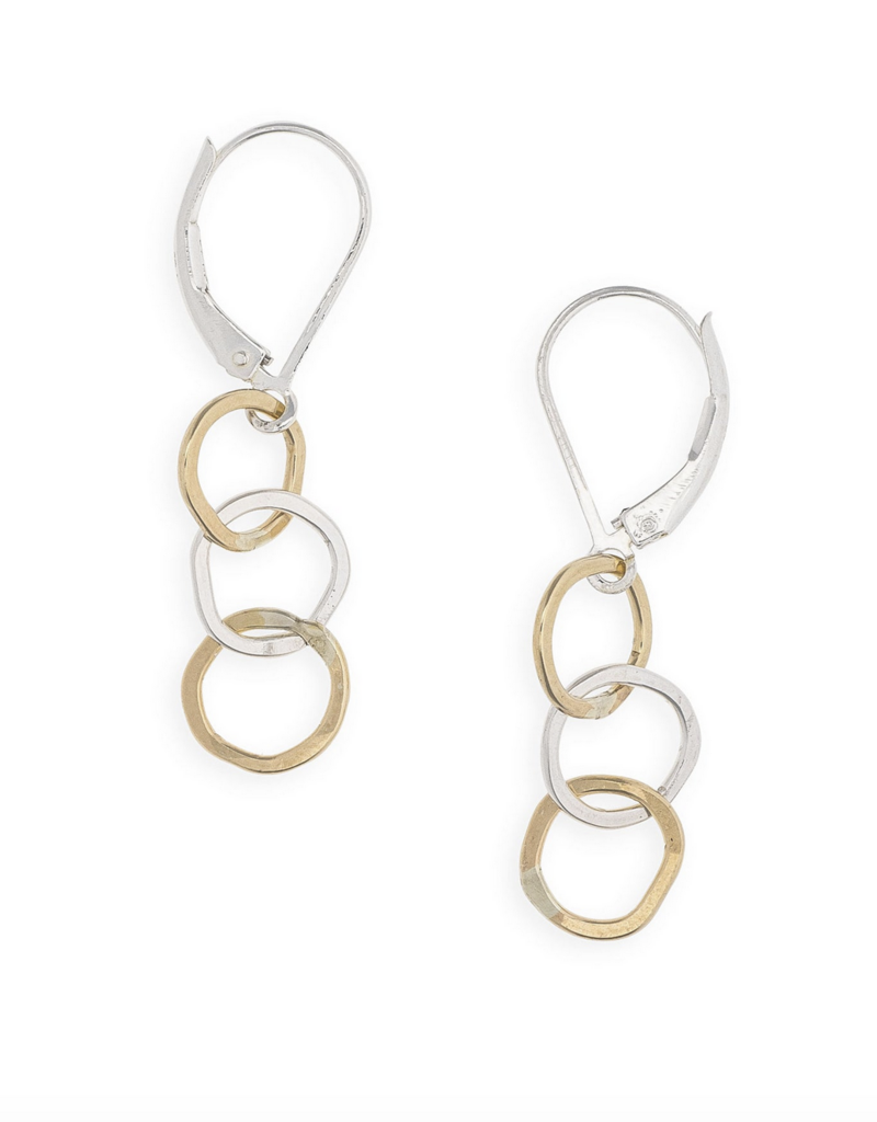 Freshie & Zero Tiny Circle Inlet Earrings SS/GF