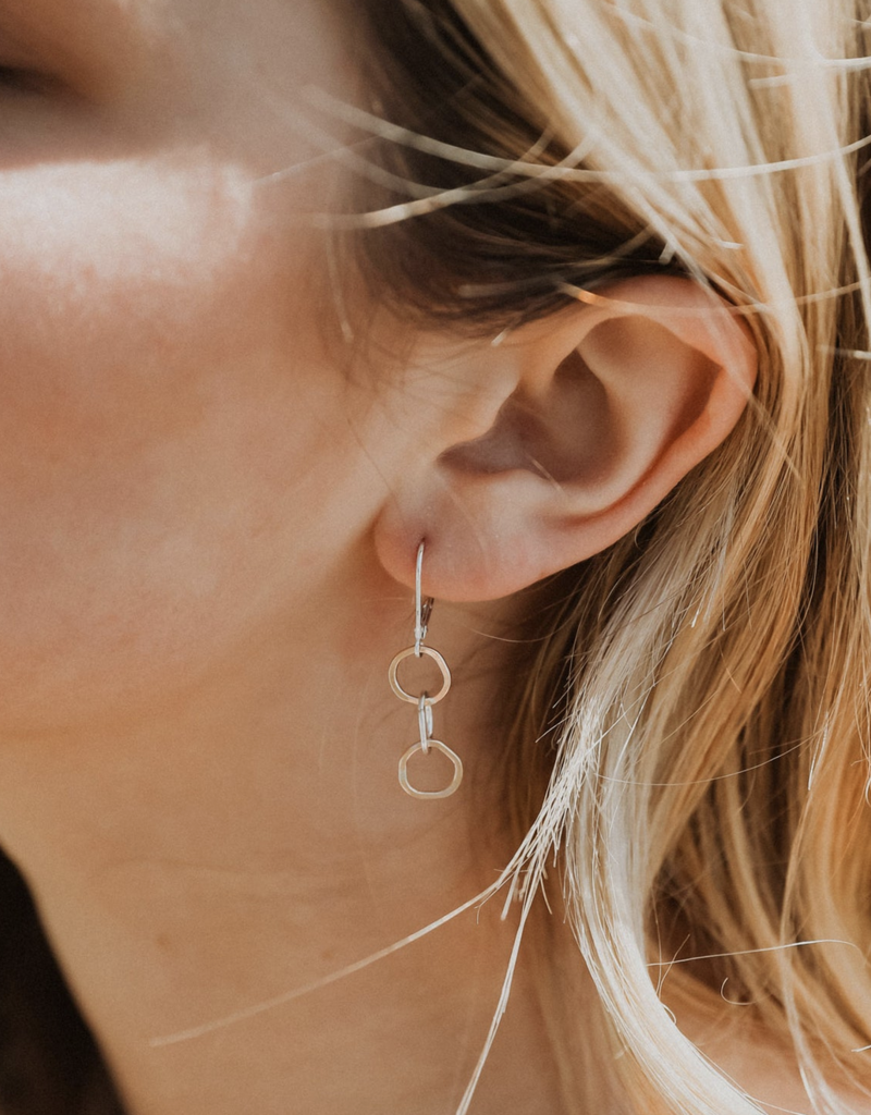 Freshie & Zero Tiny Circle Inlet Earrings SS/GF