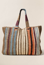 Faherty Straw Stripe Beach Tote