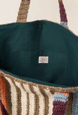 Faherty Straw Stripe Beach Tote