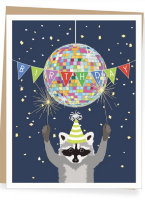 Apartment 2 Cards Disco Raccoon Birthday Card