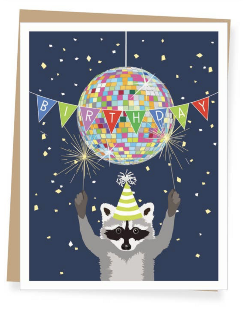 Apartment 2 Cards Disco Raccoon Birthday Card