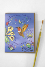 Cynla Hummingbird Dance Orange HBD Card