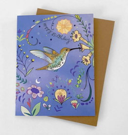 Cynla Hummingbird Blue HBD Card