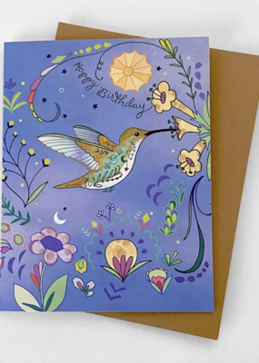 Cynla Hummingbird Blue HBD Card