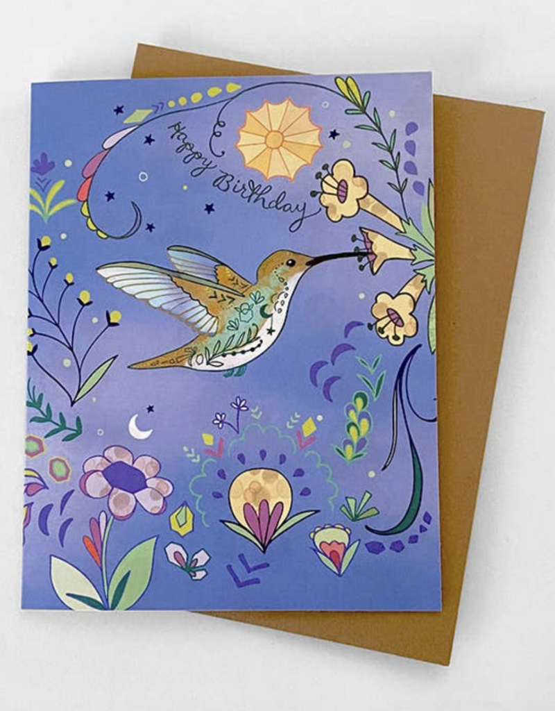 Cynla Hummingbird Blue HBD Card