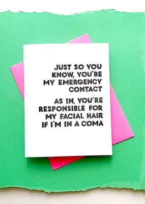 Richie Designs Emergency Contact Best Friend Card