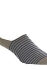 Dapper Classics Taupe with Bay Stripes High Vamp No Show