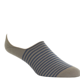 Dapper Classics Taupe with Bay Stripes High Vamp No Show
