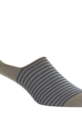 Dapper Classics Taupe with Bay Stripes High Vamp No Show