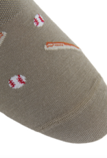 Dapper Classics Taupe with Baseball and Bat High Vamp No Show